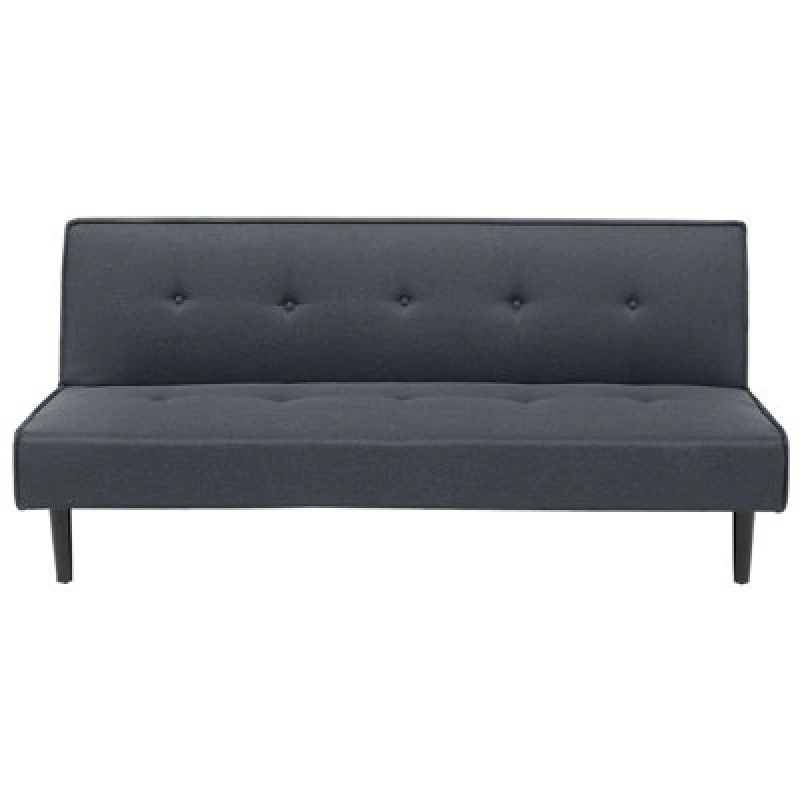 Image of Beliani Sofa Bed 3 Seater Visby Fabric Dark Grey