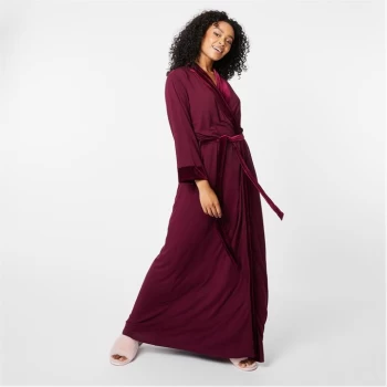 Image of Biba BIBA Velvet Trim Robe - Bordeaux