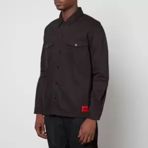 Image of HUGO Enalu Logo-Patched Cotton Overshirt - XXL