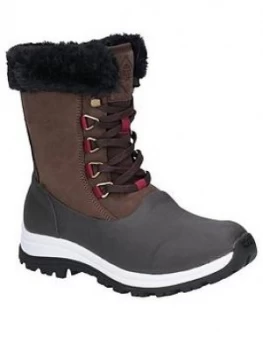 Image of Muck Boots Apr&Egrave;S Lace Mid Arctic Grip Welly Boots - Brown