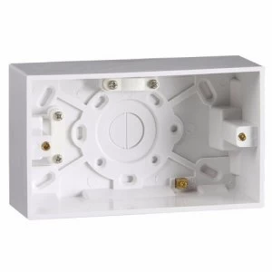 Image of KnightsBridge 2 Gang 47mm Double Surface Pattress Box With Earth Terminal