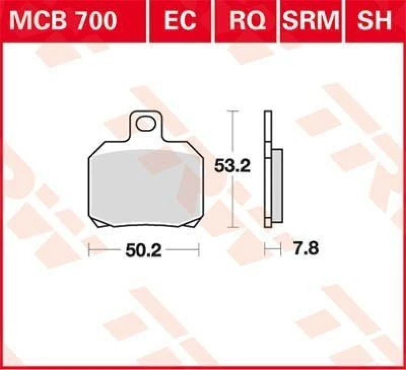 Image of TRW MCB700SH Brake pad set Brake Pad Set,disc brake (402)