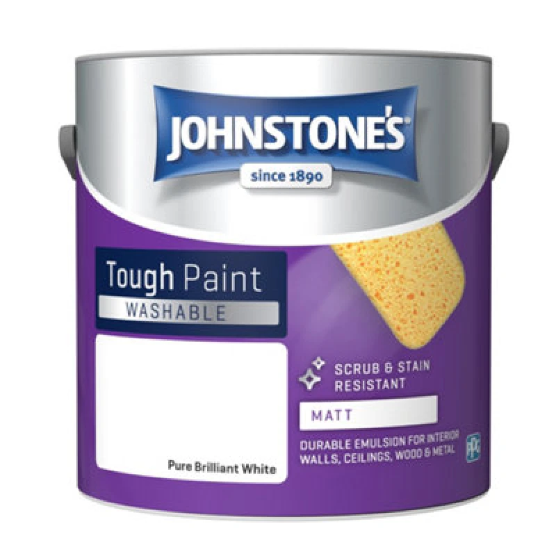 Image of Johnstone's Johnstone's Washable Matt Paint 2.5L - Brilliant White