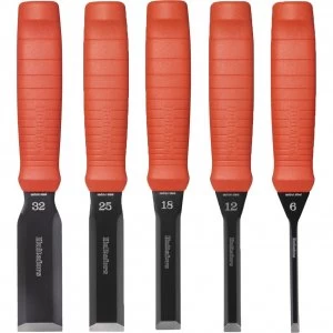 Image of Hultafors 5 Piece Scandinavian Bevel Edge Butt Wood Chisel Set