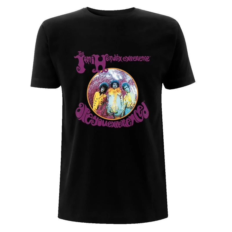 Image of Jimi Hendrix Mens Are You Experienced T-Shirt in Black Size: Large Black Male L