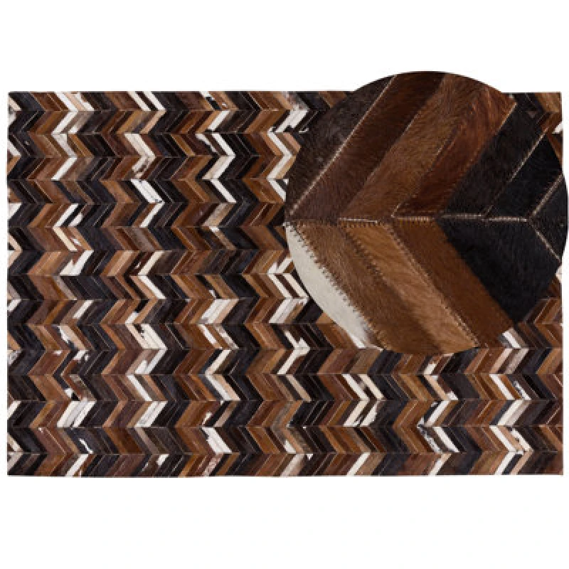 Image of Beliani Rug Balat Brown 160 X 230 Cm Leather