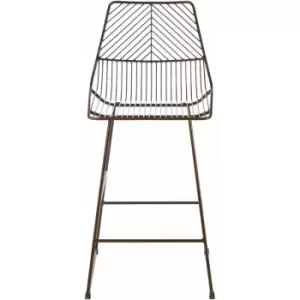 Image of District Bronze Metal Wire Tapered Bar Chair - Premier Housewares