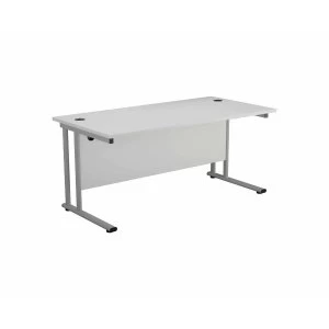 Image of TC Office Start Silver Cantilever Frame Desk 1200x800mm, White