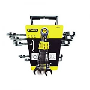 Image of Stanley STA489907 Ratchet Wrench Set Chrome vanadium Stain Finish 10 - 19mm Pack of 6