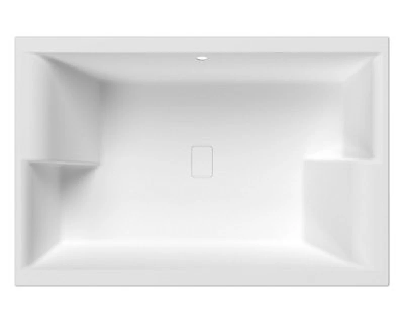 Image of Nuie Double Ended Inset Spa Bath, Extra Large Acrylic Soaking Bathroom Tub, Modern Wide Double Bath In White, 1800X1200mm