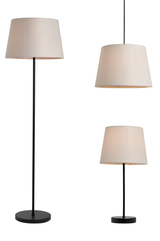 Image of BHS Lighting Brie Table & Floor Lamp Set with Shade in Black Unisex