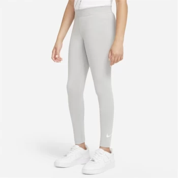 Image of Nike Swoosh Tight Junior Girls - Grey/White