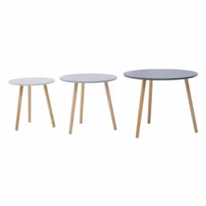 Image of Interiors by PH Round Side Tables Set of 3, Grey