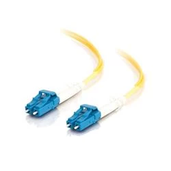 Image of C2G 15m LC-LC 9/125 OS1 Duplex Singlemode PVC Fibre Optic Cable (LSZH) - Yellow