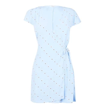 Image of Jack Wills Eastbourne Wrap Dress - Pale Blue