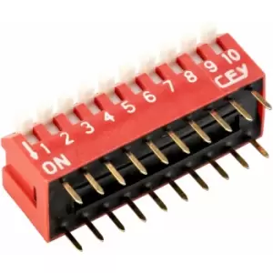 Image of 800036 DIL Switch, Piano Key 10-way 20-pin - R-tech