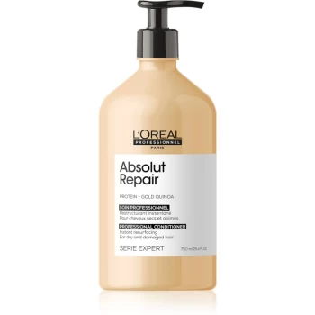 Image of LOreal Professionnel Serie Expert Absolut Repair Gold Quinoa + Protein Deeply Regenerating Conditioner for Dry and Damaged Hair 750ml