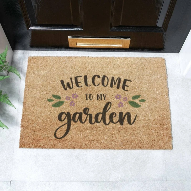 Image of Artsy Mats Welcome To My Garden Doormat (60 x 40cm) Brown unisex