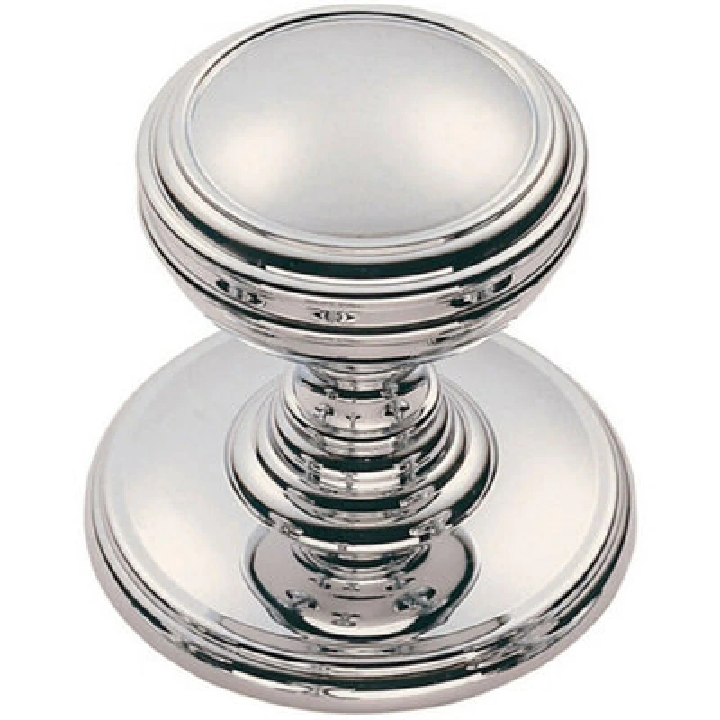 Image of Loops Ringed Tiered Cupboard Door Knob 38mm Diameter Polished Chrome Cabinet Handle Multi unisex