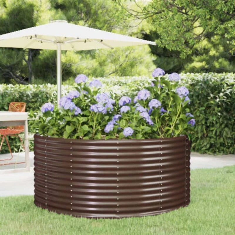 Image of vidaXL Garden Raised Bed Brown 140x140x68cm Steel, Brown 319090