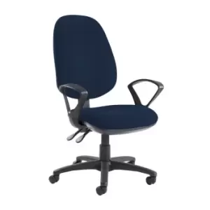 Image of Dams MTO Jota Extra High Back Operator Chair with Fixed Arms - Havana Black