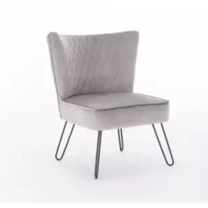Image of Seal Grey Upholstered Tarnby Accent Chair, W64xD64xH81cm - Seal Grey