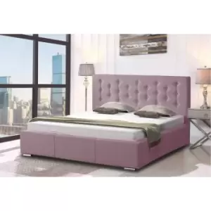 Image of Envisage Trade - Pinia Upholstered Beds - Plush Velvet, Small Double Size Frame, Pink - Pink