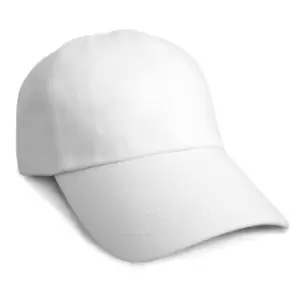 Image of Result Unisex Low Profile Heavy Brushed Cotton Baseball Cap (One Size) (White)