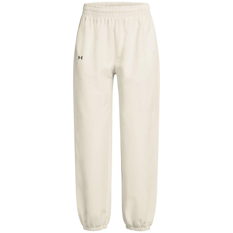 Image of Under Armour Womens Closed Hem Woven Joggers White female 8 (XS)