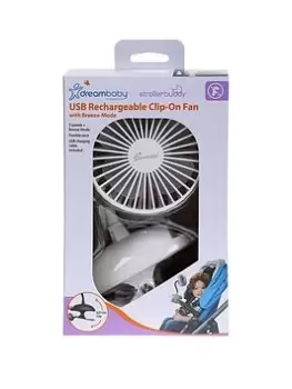 Image of Dreambaby USB Rechargeable Clip-On Caged Fan - White