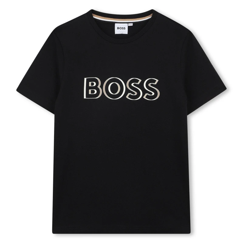 Image of Boss Kids Bold Logo T-Shirt Black 09B male 4 Yrs