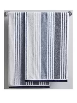 Image of Catherine Lansfield Kelso Stripe Bath Sheet Pair