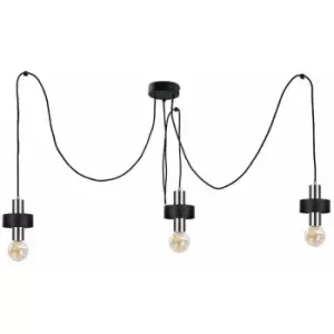 Image of Keter Unica Cluster Pendant Ceiling Light Black, Silver, 3x E27