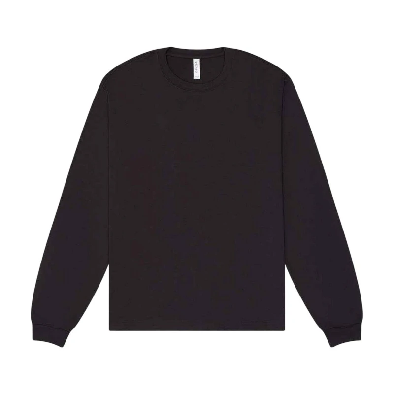 Image of Bella + Canvas Mens Heavy Boxy Long-Sleeved T-Shirt in Dark Grey Size: XS Dark Grey Male XS