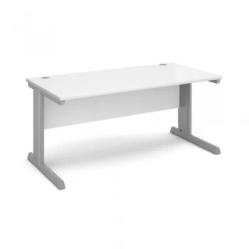 Image of Vivo Straight Desk 1600mm x 800mm - Silver Frame White Top