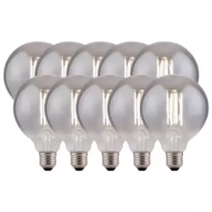 Image of 8 Watts G125 E27 LED Bulb Smoked Globe Cool White Dimmable, Pack of 10