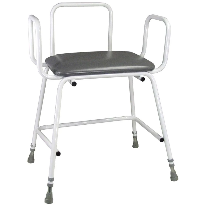 Image of Loops Bariatric Perching Stool with Arms - Adjustble Height - 254kg Weight Limit Multi