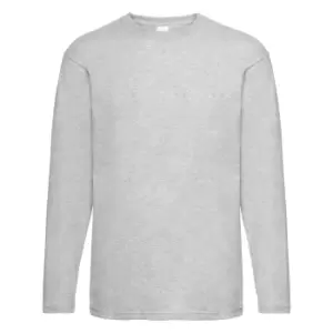 Image of Mens Value Long Sleeve Casual T-Shirt (Medium) (Grey Marl)