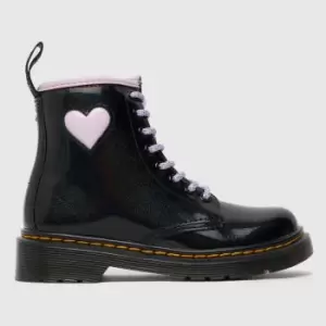 Image of Dr Martens Black & Purple 1460 Girls Junior Boots
