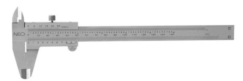 Image of NEO TOOLS 75-000 Vernier Calliper Length: 234mm, Measuring Range from: 0mm, Measuring Range to: 150mm, Measuring accuracy +/-: 0.02mm Stainless Steel