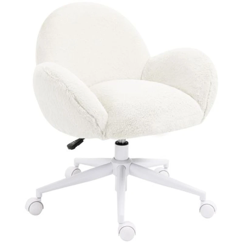 Image of Homcom Fluffy Leisure Chair Office Chair - White 833-943V71CW