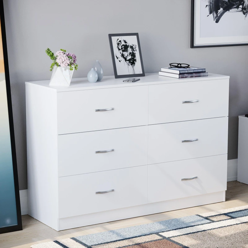Image of Lassic Vida Designs Riano 6 Drawer Chest White unisex 6 Drawers