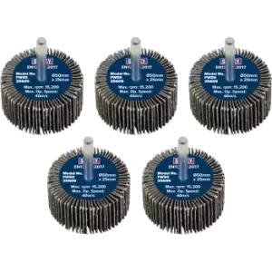 Image of Sealey Flap Wheels Pack Of 5 50mm 25mm 60g