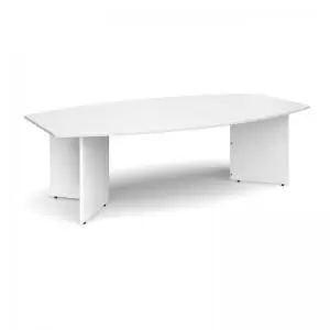 Image of Arrow head leg radial boardroom table 2400mm x 8001300mm - white