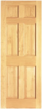 Image of Wickes Durham Internal Clear Pine 6 Panel Fire Door - 1981 x 838mm
