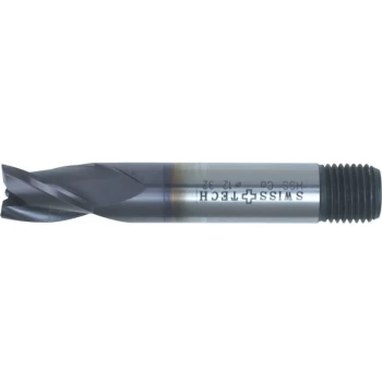 Image of 12.00MM HSS-Co 8% 3 Flute Threaded Shank Short Series Slot Drills - Ti - Swisstech