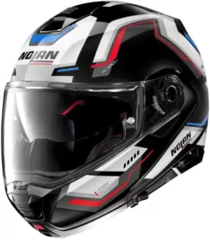 Image of Nolan N100-5 Upwind N-Com Helmet, black-red-blue Size M black-red-blue, Size M