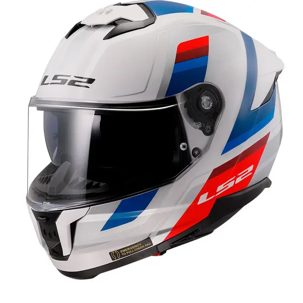 Image of LS2 FF808 Stream II Vintage White Blue Red-06 Full Face Helmet Size M