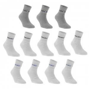 Image of Donnay Quarter Socks 12 Pack Junior - White
