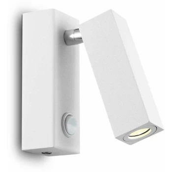 Image of Ideal Lux Lighting - Ideal Lux Page - LED 1 Light Square Wall Reading Light White